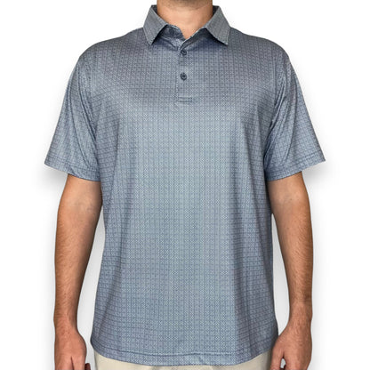 Men's Geometric Blue Polo