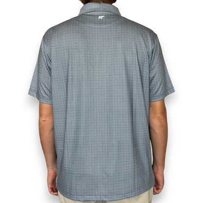 Men's Geometric Blue Polo